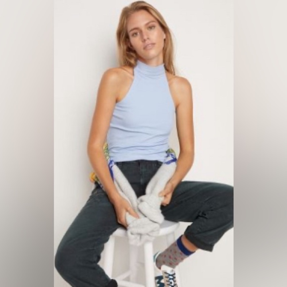Maeve (Anthropologie) Ribbed mocked neck top